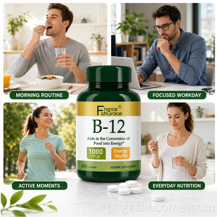 Shecome Witamina B12 w tabletkach Metabolizm energetyczny